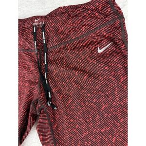 Nike Women's Dri Fit Meteor Printed‎ Running Workout Capri Leggings X-Large Red